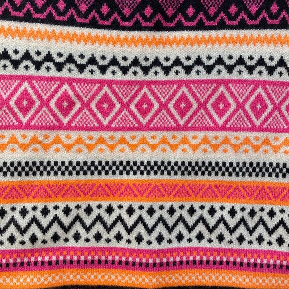 Willow & Wind Fair Isle Sweater Vest Sz S Stripes School Girl Preppy Neon Fall - Picture 5 of 8